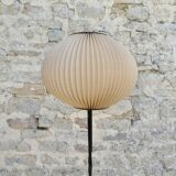 Rispal lampshade on wrought iron floor lamp base