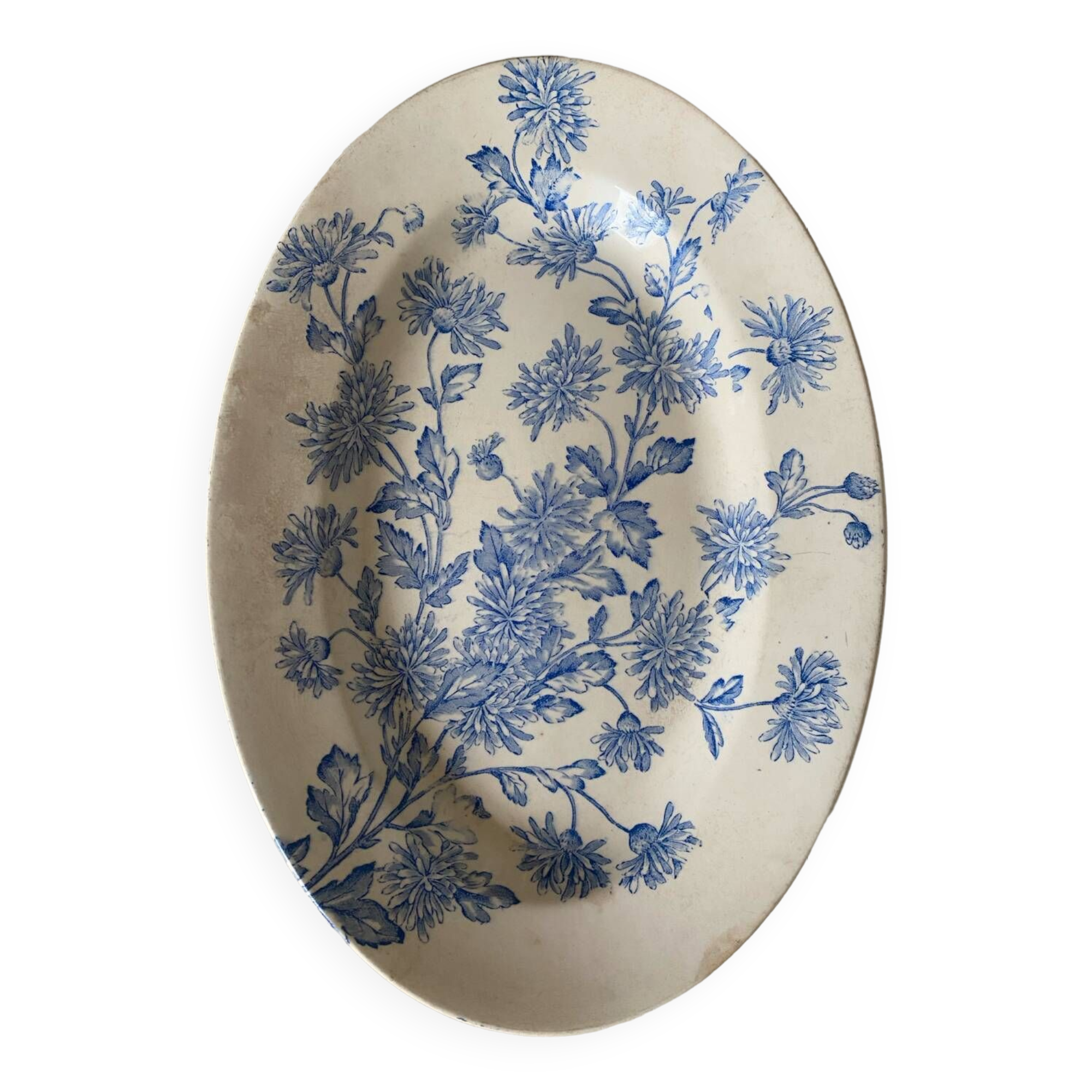 Longwy earthenware oval dish