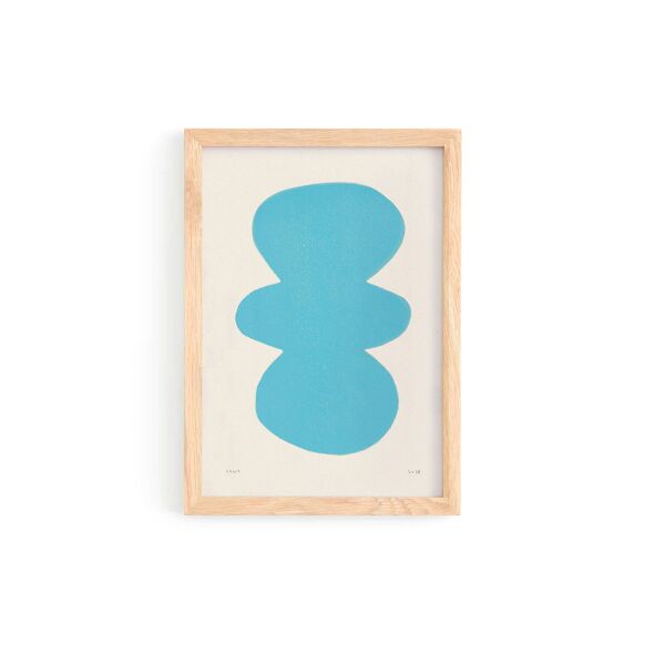 Collection de 4 peintures abstraites col. bleu clair signées Eawy
