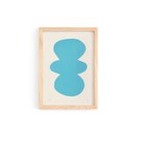 Collection of 4 abstract paintings in light blue signed Eawy.