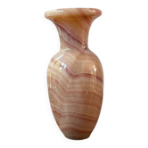 vintage pink onyx vase from the 70s