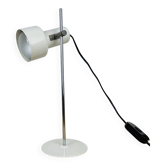Lampe spot blanche et tige chromée, vintage