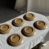 Set of 6 dessert plates in stoneware Village France D20
