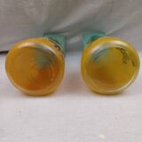 Legras - pair of enamelled glass vases 1900 signed perfect condition