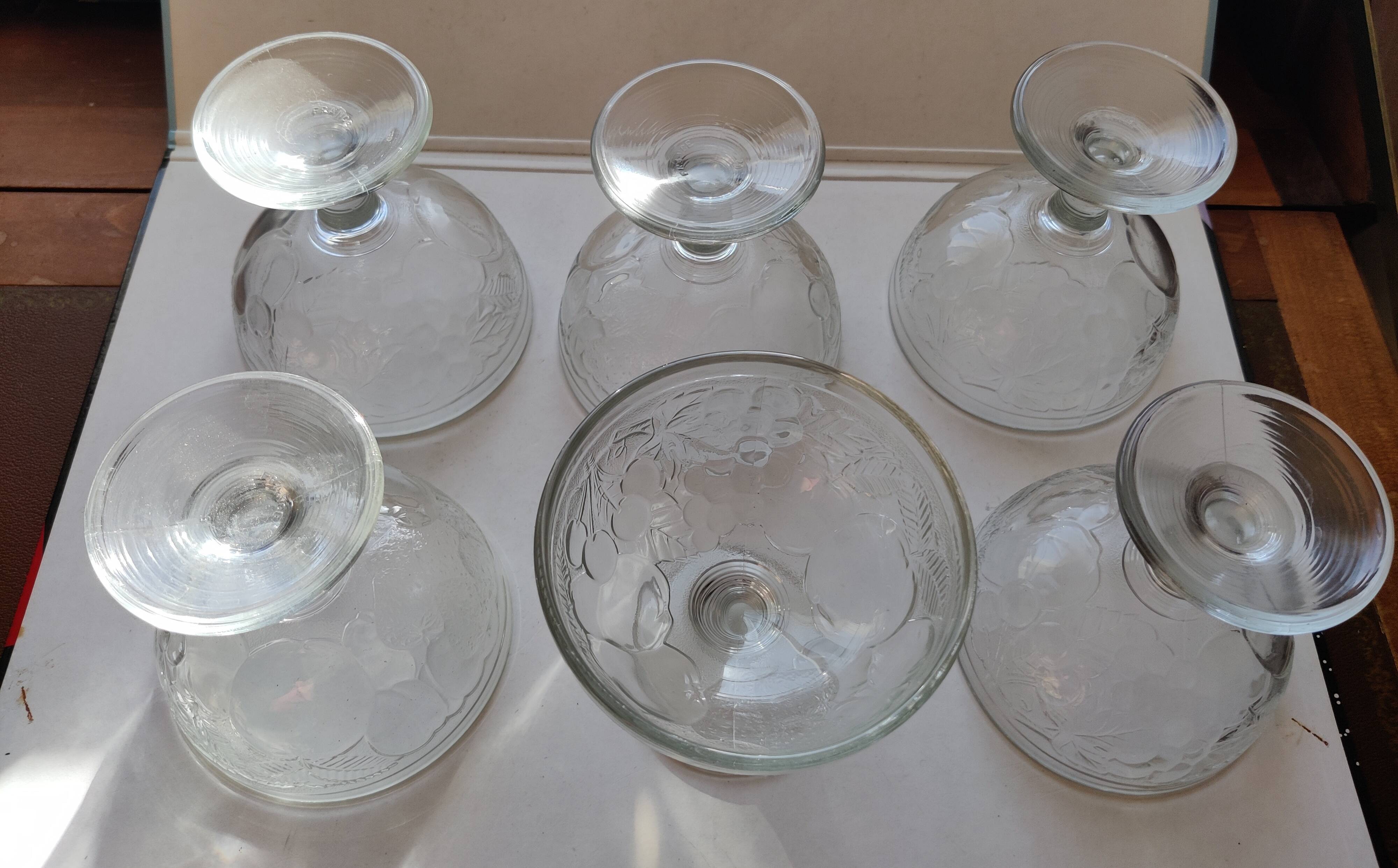 set of 6 thick glass ice cups decor vintage fruits