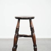 Antique English Windsor stool from the 18th century with a great patina
