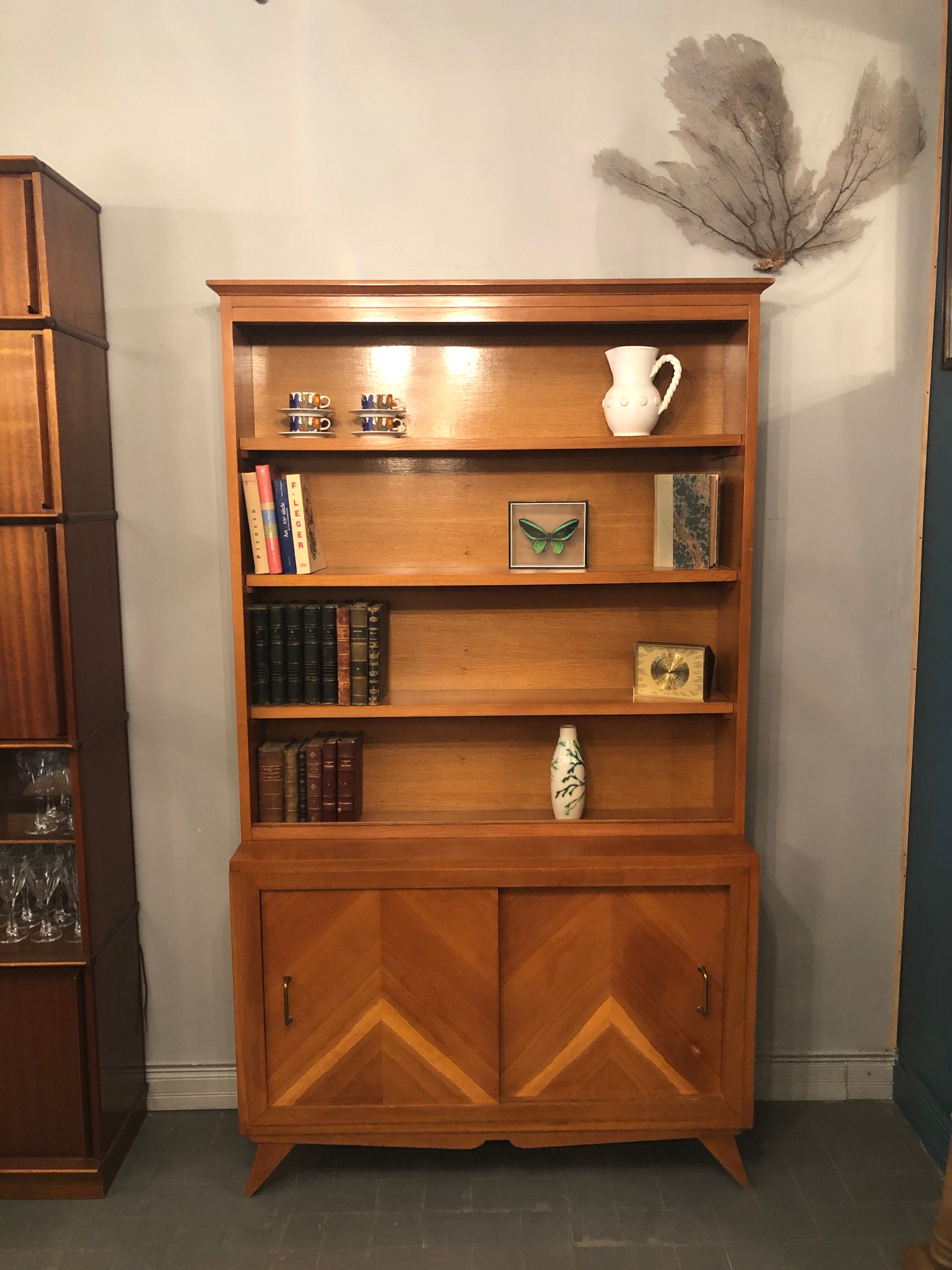 Vintage bookcase feet compass
