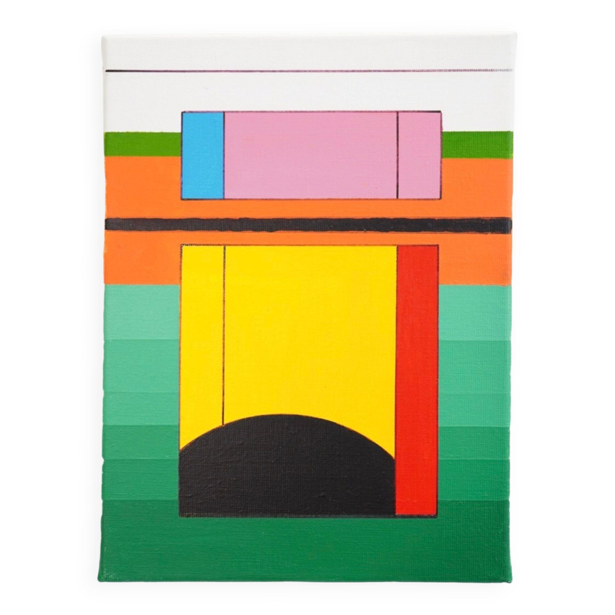 Guy Vandenbranden, Abstract Geometric Oil on Canvas