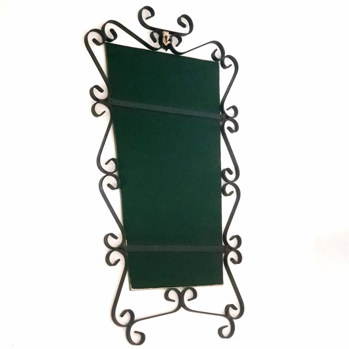 Vintage wrought iron mirror from the 1950s-60s, France.