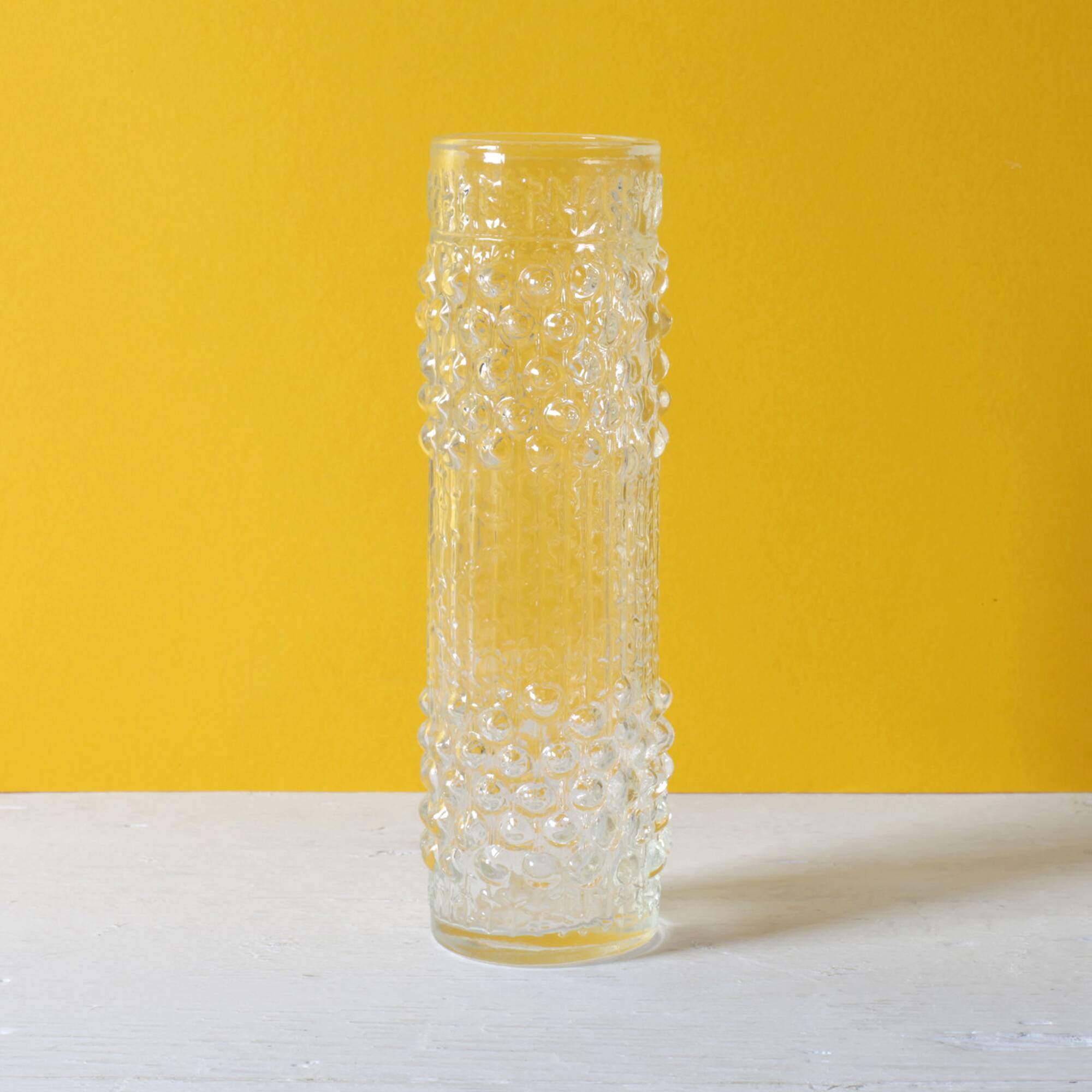 Vintage Pressed Glass Vase: CandleWax Design by František Pečený / 1972