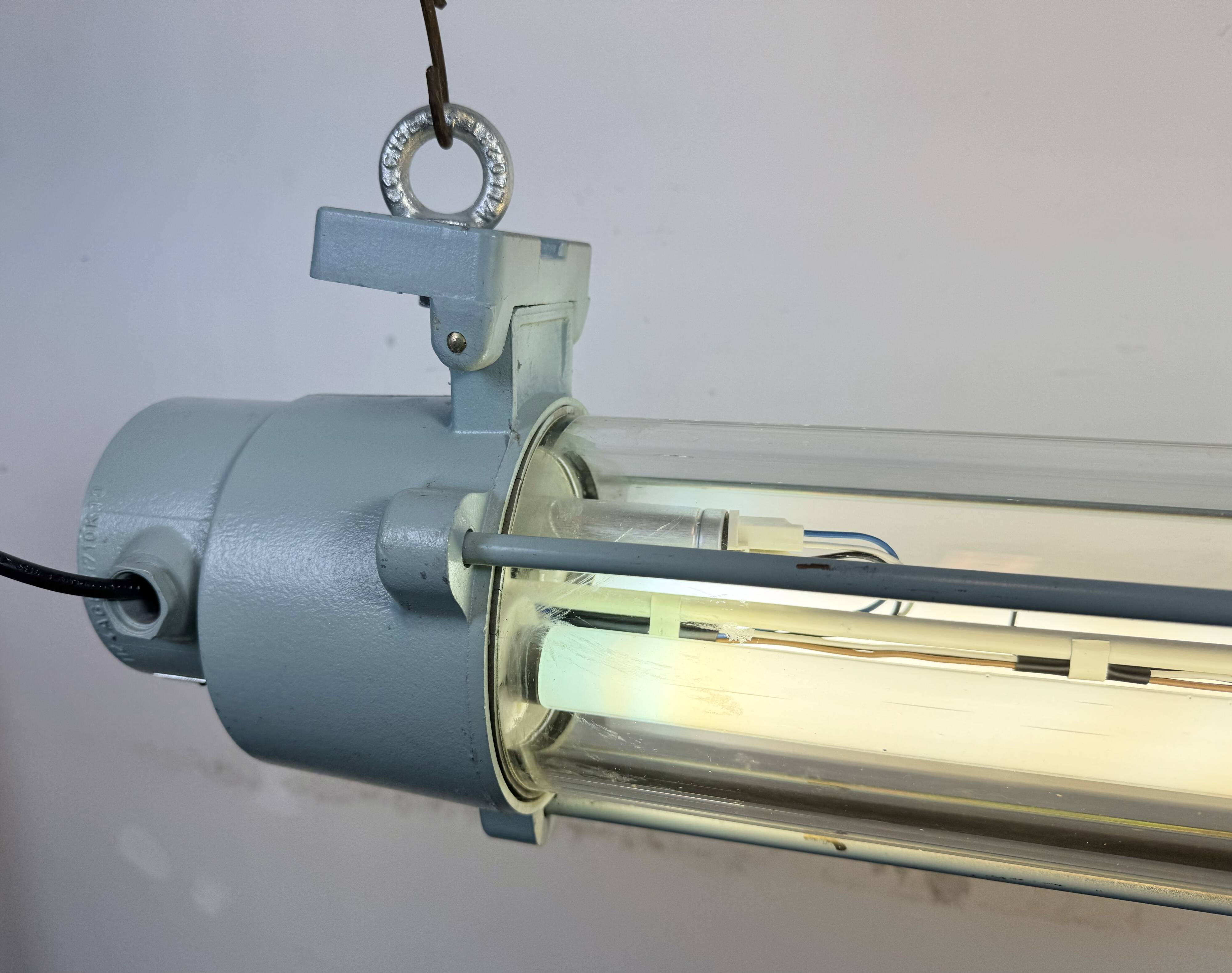 Industrial East German Fluorescent Tube Light From Leuchtenbau Wittenberg, 1980s