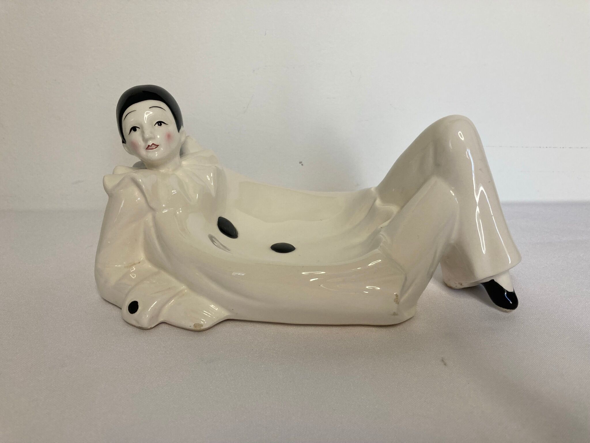 Vintage ceramic TWI Japan Pierrot ashtray