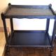 Serving cart, rolling table, side table, 1950s solid wood stained black