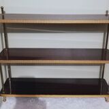 Étagère vintage à poser ou fixer en formica et laiton