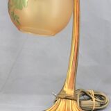Romantic art-nouveau lamp in glass paste Lucien Gau