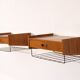 Pair of vintage Scandinavian hanging bedside tables 1960
