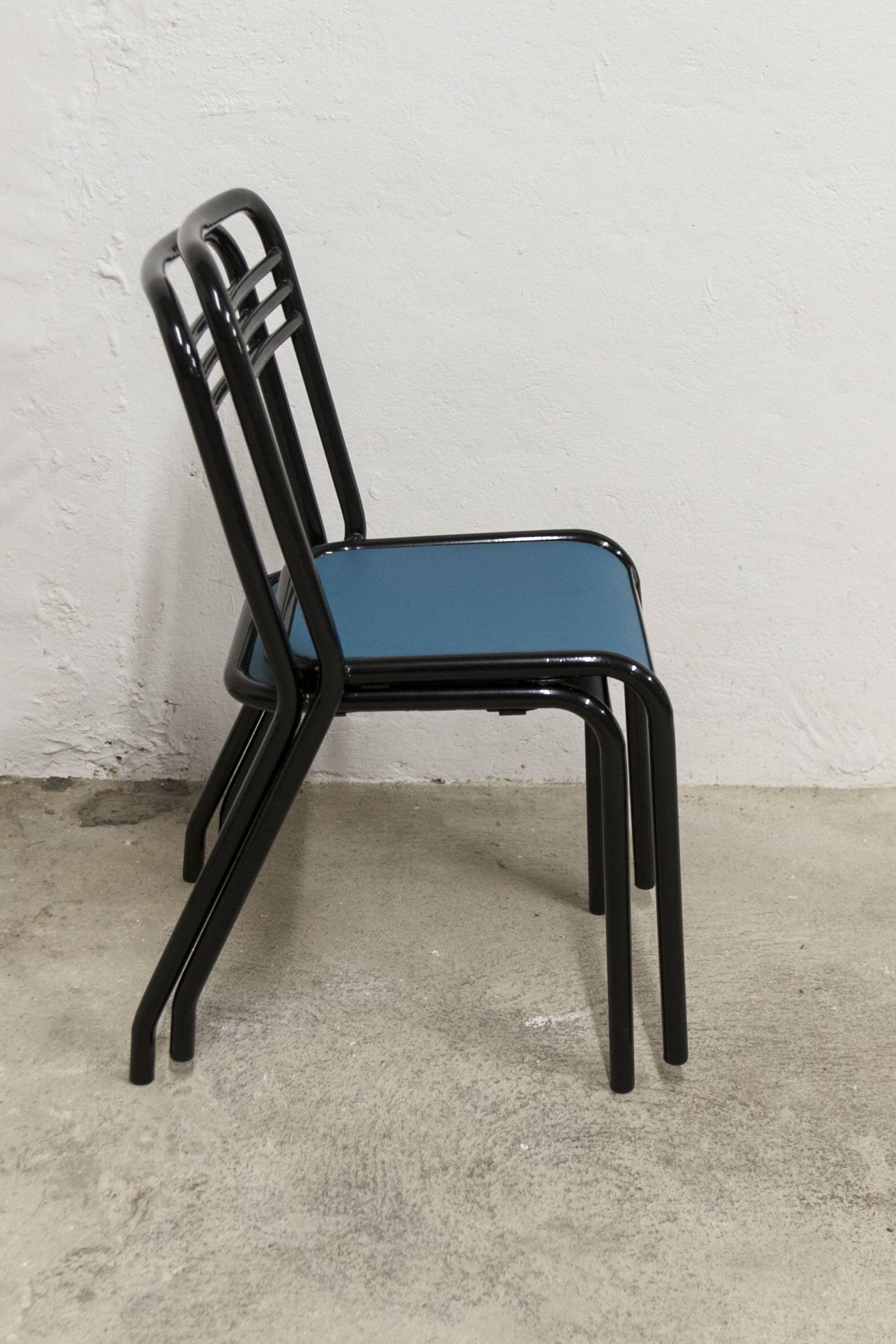 Pair of restored Jean Pauchard Tolix chairs, 1960s