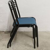 Pair of restored Jean Pauchard Tolix chairs, 1960s
