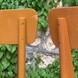 Paire de chaises bistrot caramel 1950
