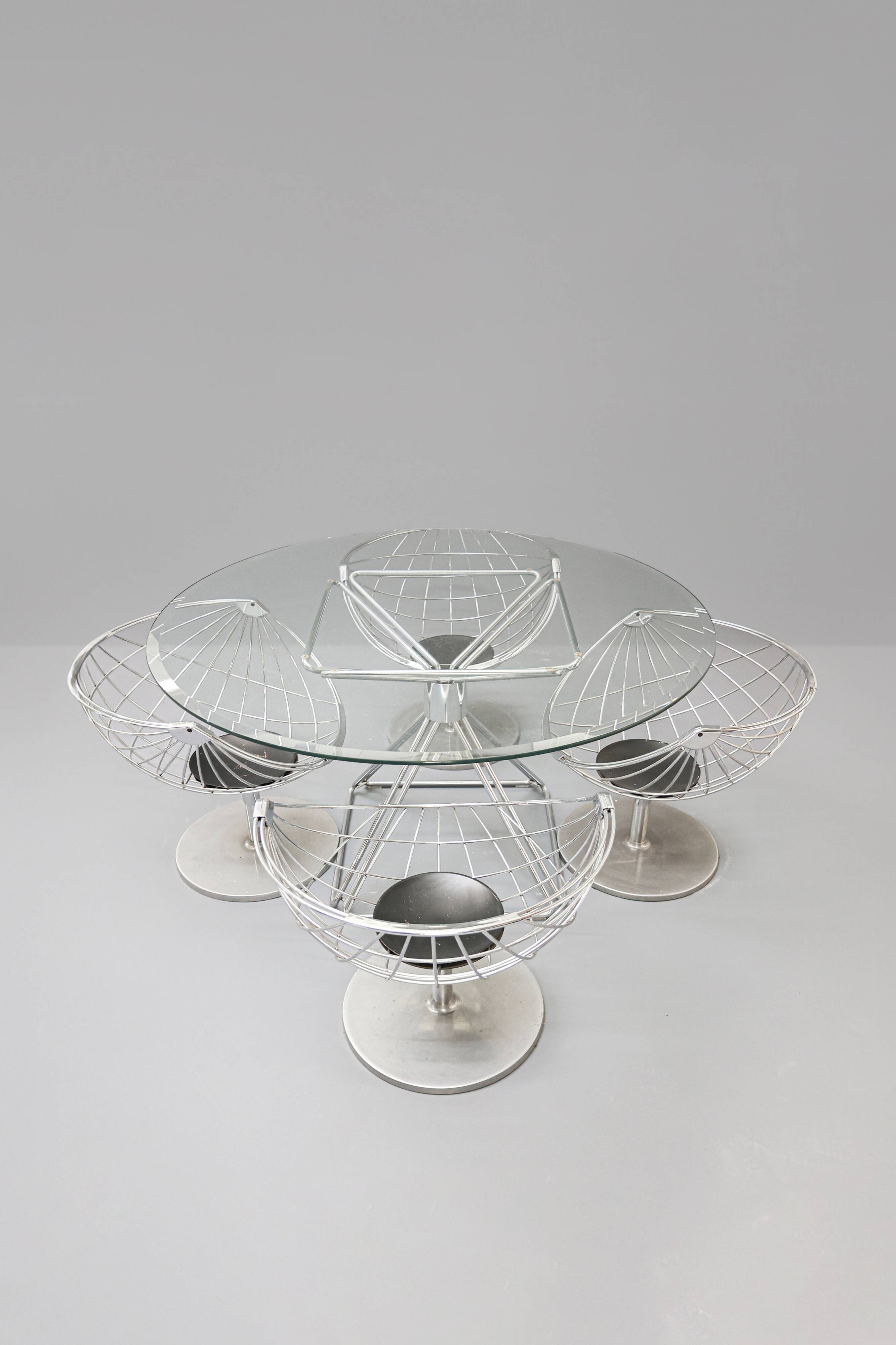 Rudi Verelst pour Novalux - Ensemble de salle à manger, années 1980.