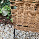 Raoul Guys vintage wicker magazine holder