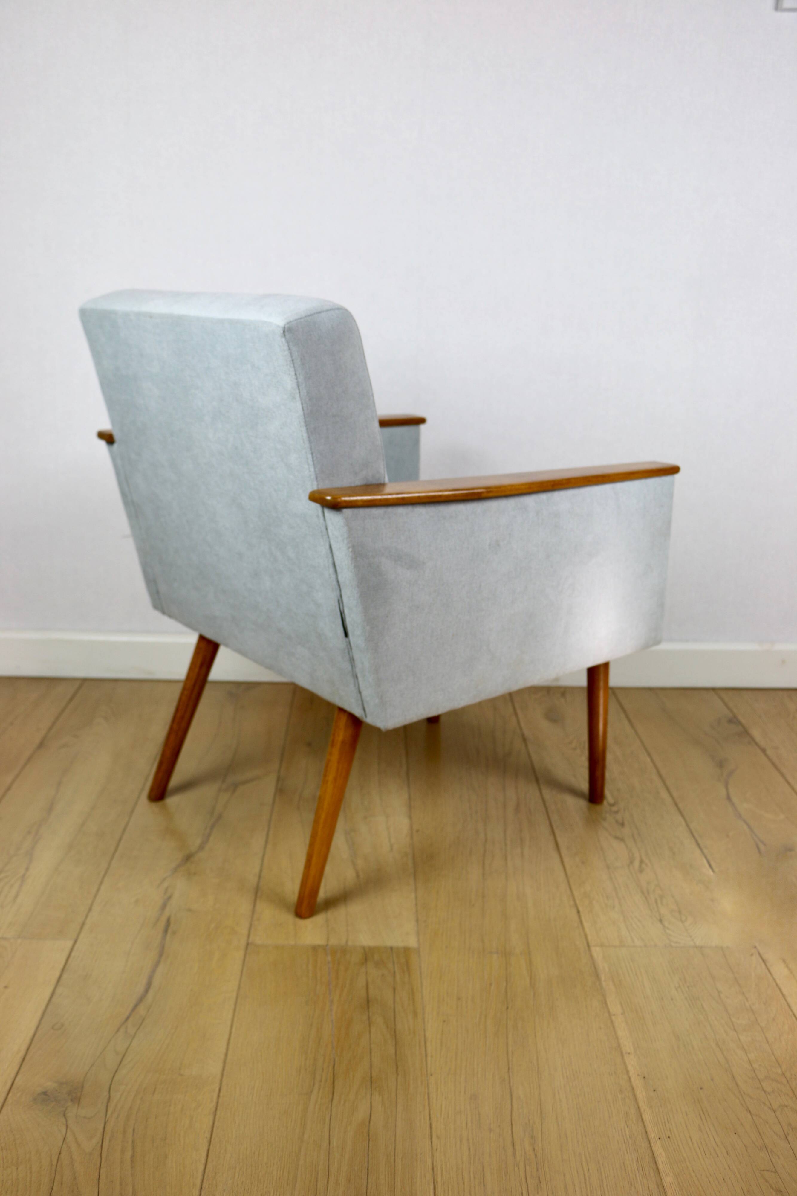 Vintage Art Deco Loft armchair - blue sky
