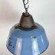 Industrial Blue Enamel and Cast Iron Pendant Lamp, 1960s