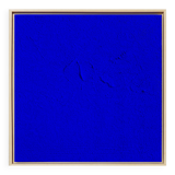 Tableau peinture abstraite monochrome minimaliste bleu encadré