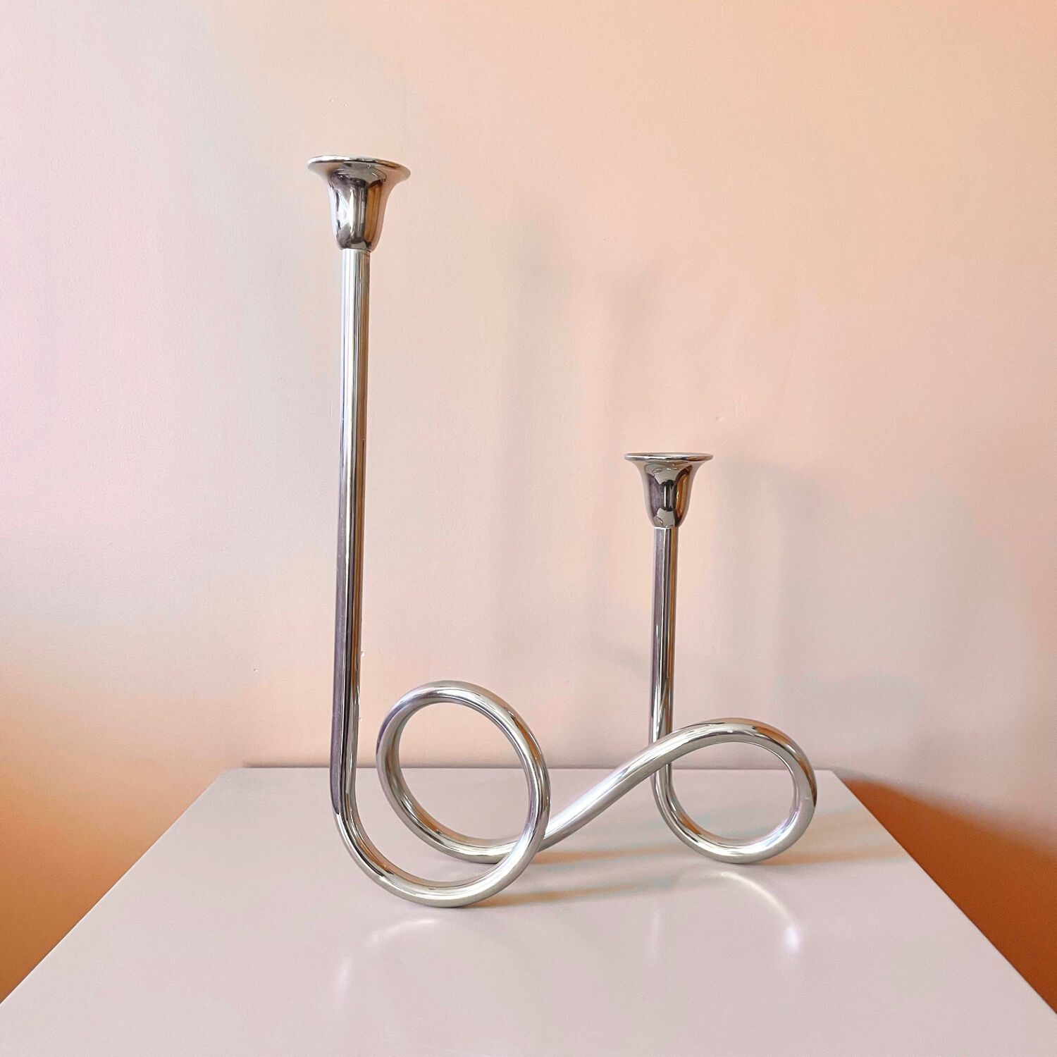 70s double candle holder