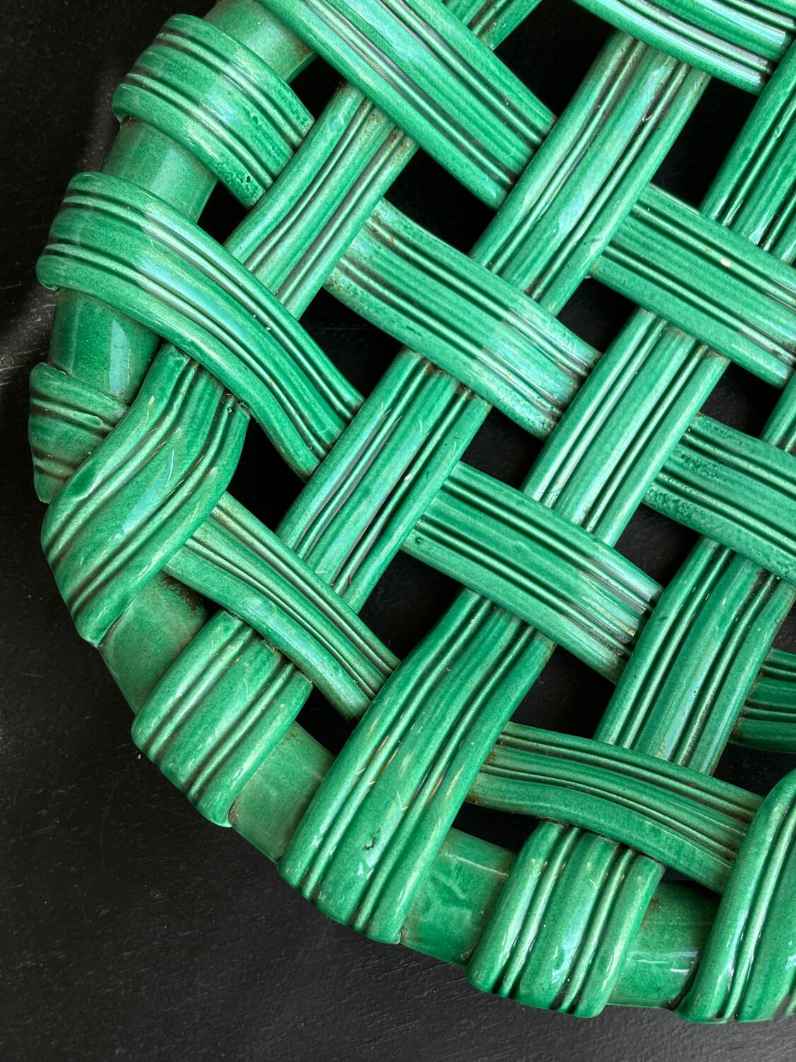 Woven ceramic basket