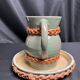 Vintage set of pitcher and saucer, Puisaye stoneware, 20th century