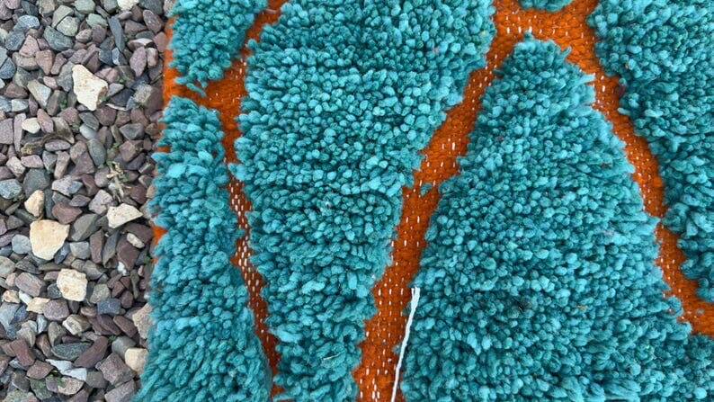 Traditional handmade Berber rug blue size 1.5/2.5 m