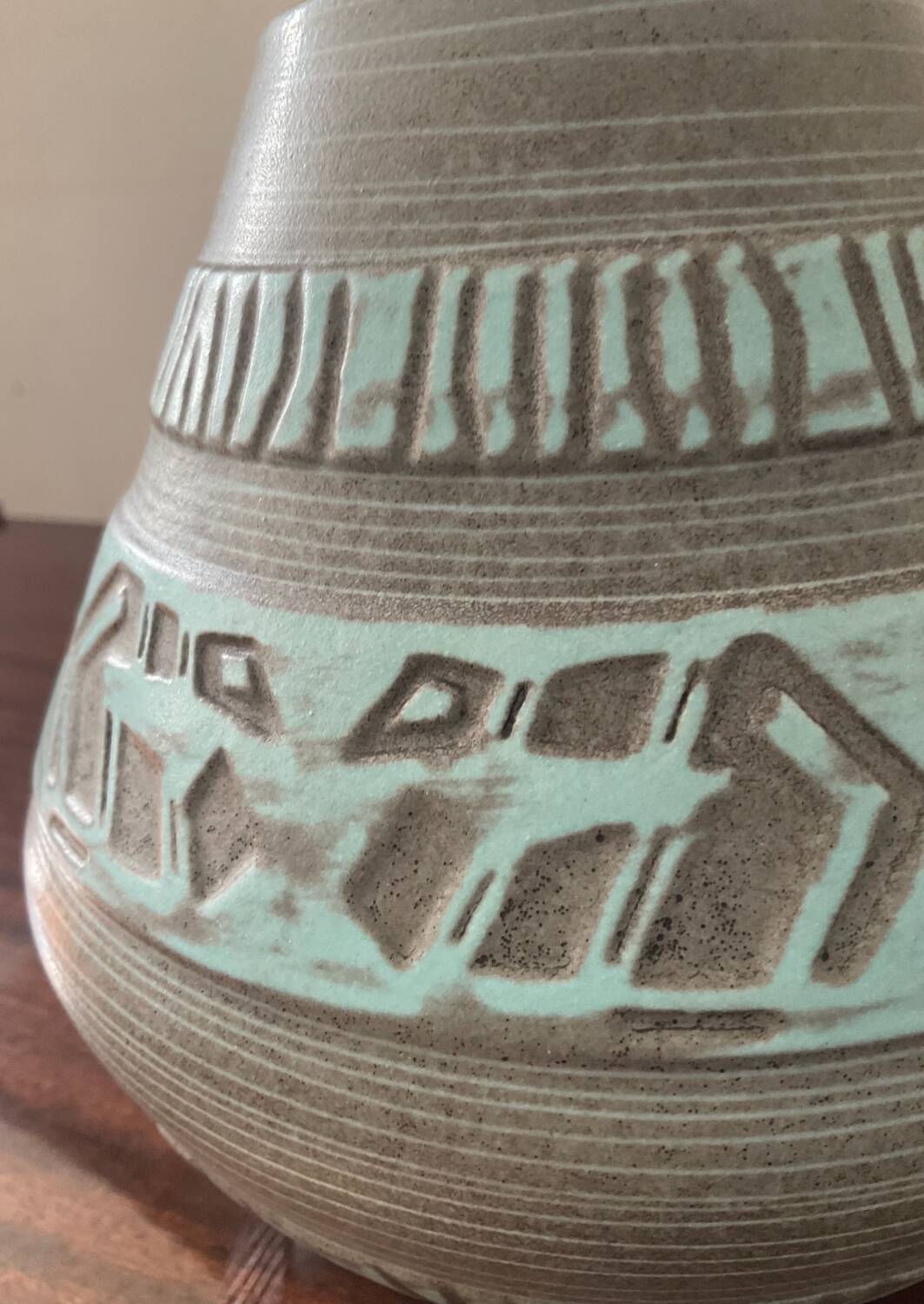 Vintage glazed ceramic vase