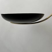 Black metal and brass arc pendant light "Les Activités" by Lucien Gau, Paris 1960
