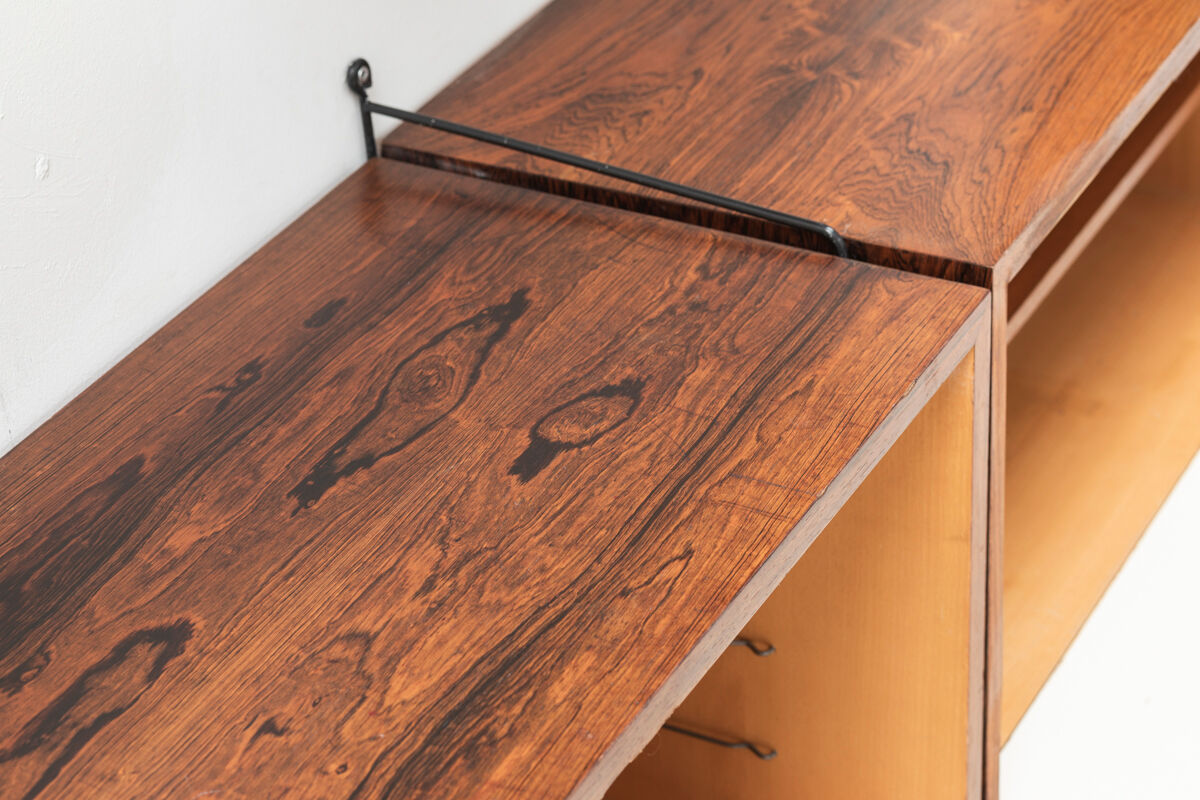 Floating 2-piece wall unit by Nisse Strinning for String, Sweden, 1950s