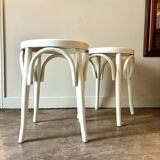 Stool in canework and white bent beech