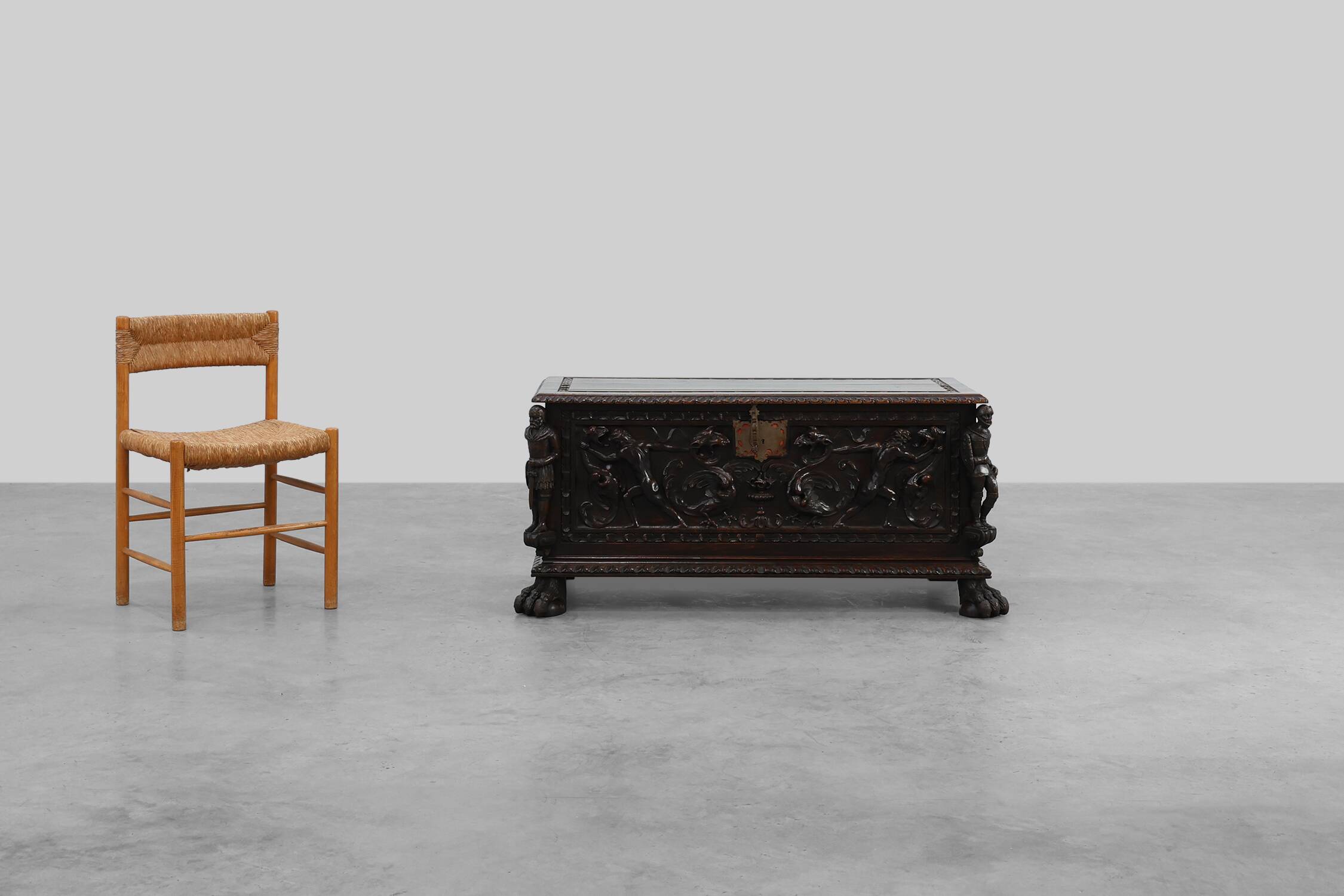 French Neo‑Renaissance Oak Blanket Chest, 19th Century
