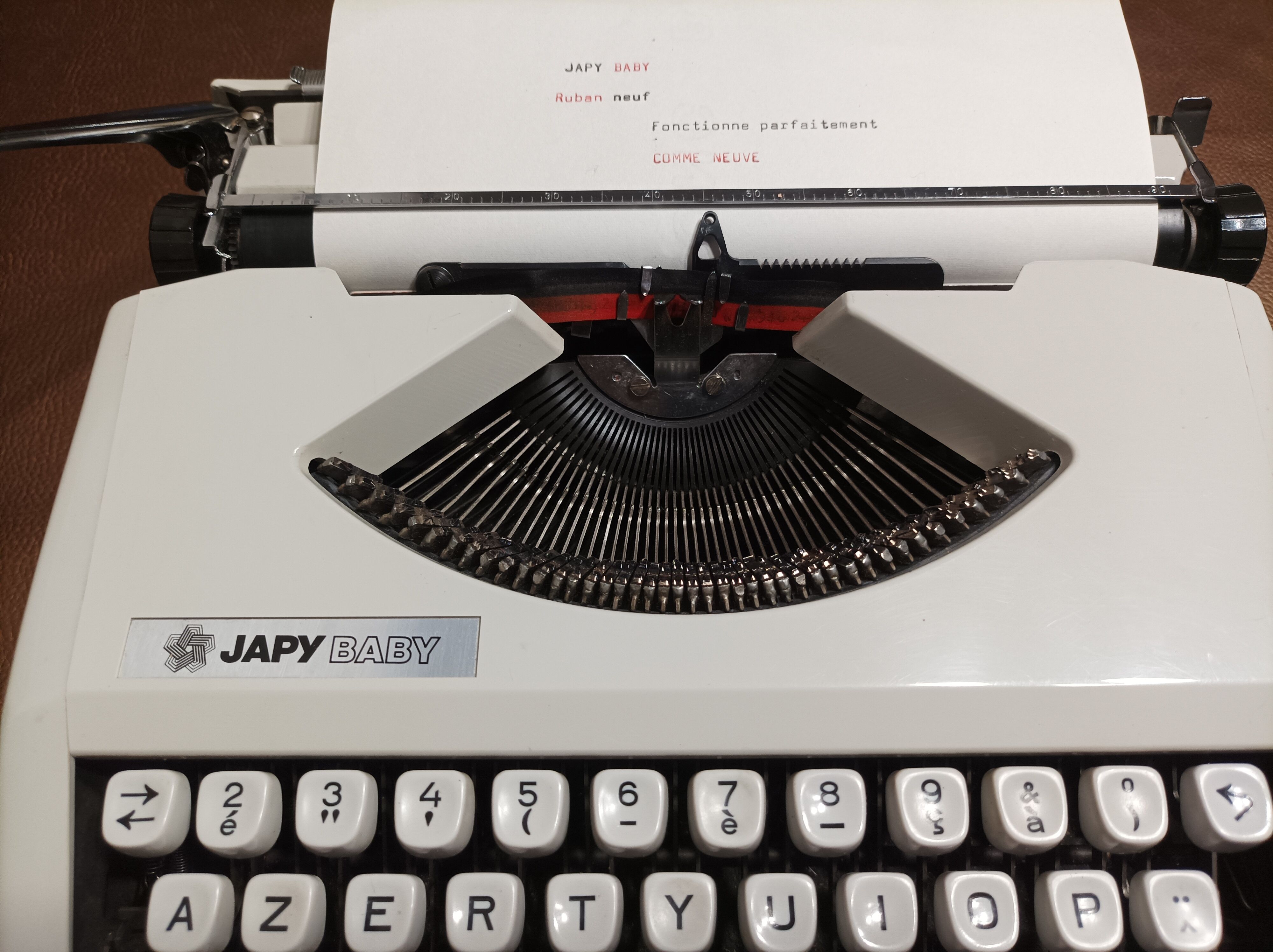Japy Baby typewriter white as new