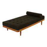 Danish teak daybed in thick boucle fabric, 1960s