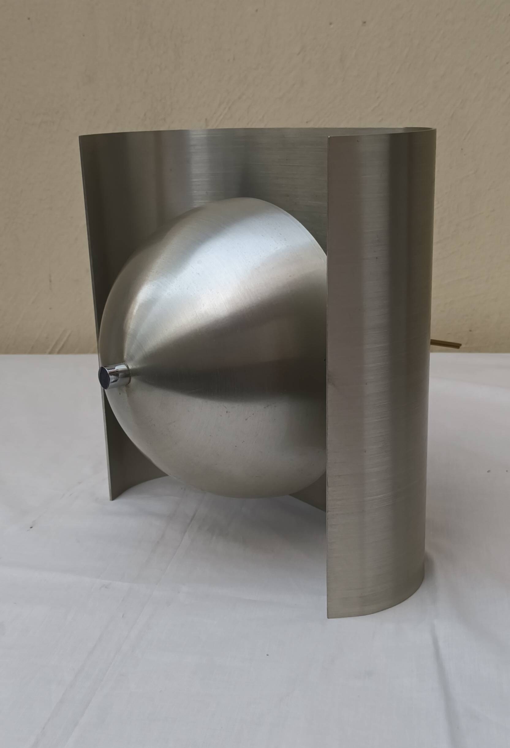 Space Age wall light in brushed aluminium from the 1970s.