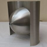 Space Age wall light in brushed aluminium from the 1970s.