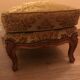 Pouf in gilded velvet and feet wood cherry style louis xv