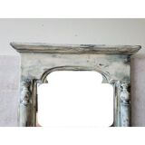 Console and white patinated mirror