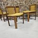 4 chaises en tissu et bois, 1970