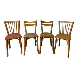 Série de 4 chaises Baumann dépareillées