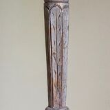 Foot of lamp turned wood carved patina old nineteenth