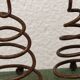 Pair of wrought iron spiral candlesticks