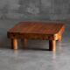 Brutalist pine low coffee table, France, 1960s
