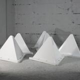 Fiberglass circa 1970. 6 tetrahedron-shaped elements. France.