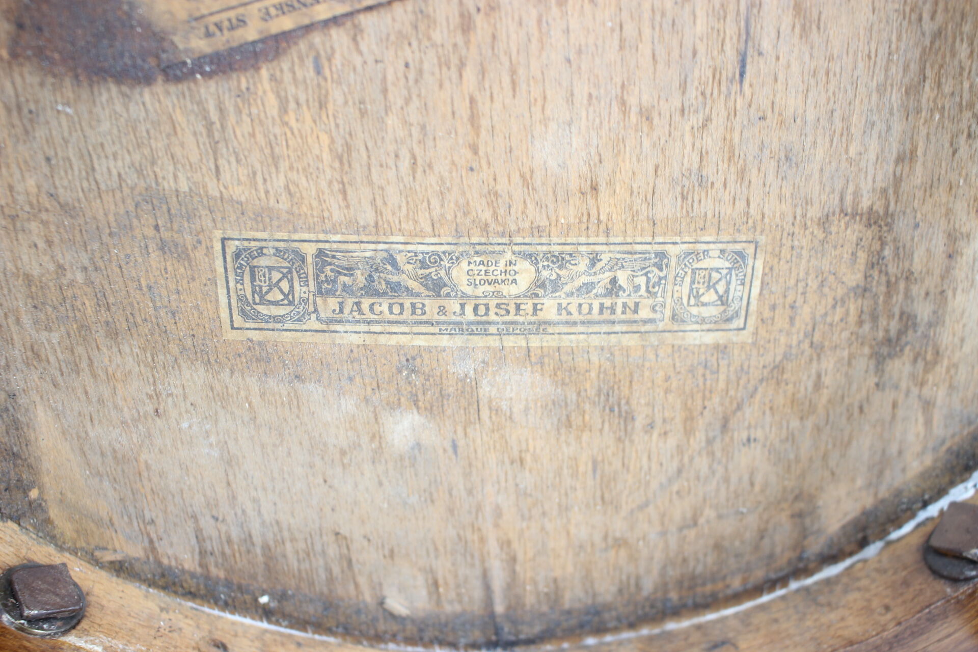 1910s office armchair J&J Kohn Nr.704 and side table,Czechoslovakia